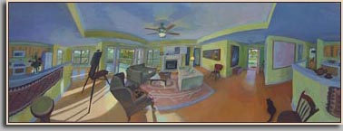 PANORAMA WITH PORTABLE EASEL   2007   oil/canvas   20&frac12;" x 56&frac12;"